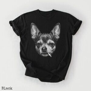Vintage Grunge Dog Graphic Tee, Funny Dog Face Shirt